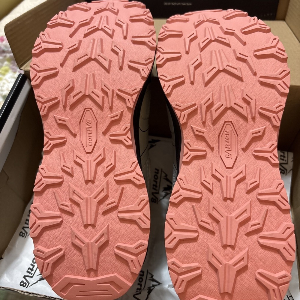 NORTIV 8 Women's Sz 8 Lightweight Hiking Shoes Quick Laces Outdoor Grey Pink - Picture 7 of 8